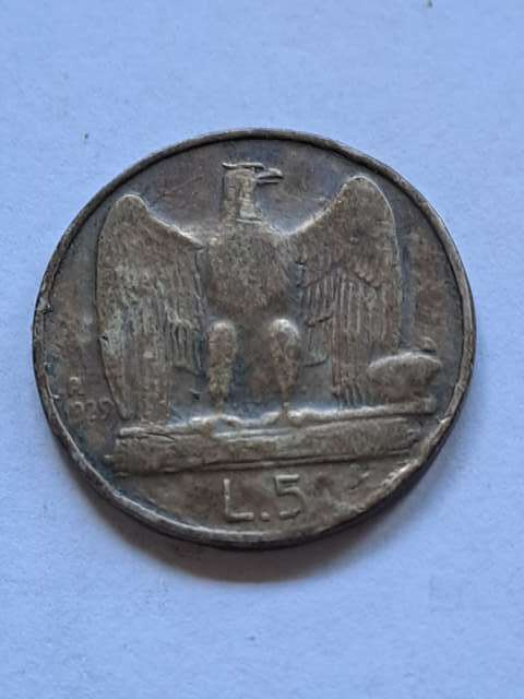 Włochy 5 Lir Emanuel III 1929 r Włochy 5 Lir Emanuel III 1929 r