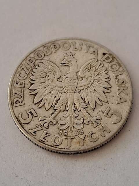 5 zł Głowa Kobiety 1933 r 5 zł Głowa Kobiety 1933 r