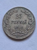 Finlandia 25 Pennia Mikolaj II 1916 r