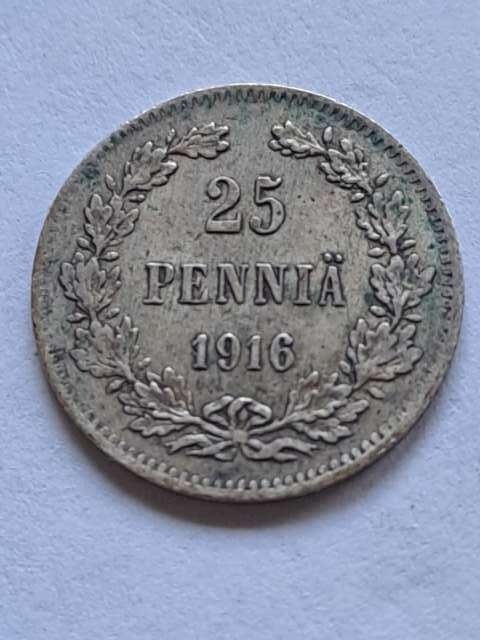 Finlandia 25 Pennia Mikolaj II 1916 r