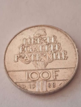Francja 100 Franków Wolność Braterstwo 1988 r