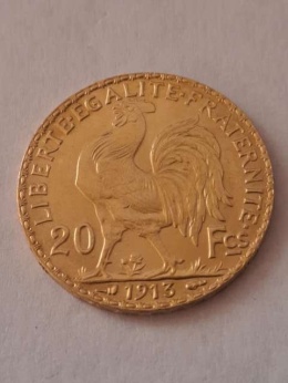 Francja 20 Franków Kogut 1913 r