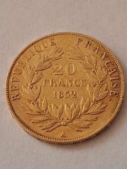 Francja 20 Franków L. Napoleon Bonaparte 1852 r
