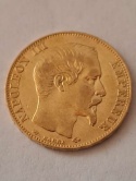 Francja 20 Franków Napoleon III 1856 r Francja 20 Franków Napoleon III 1856 r