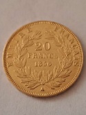 Francja 20 Franków Napoleon III 1856 r Francja 20 Franków Napoleon III 1856 r
