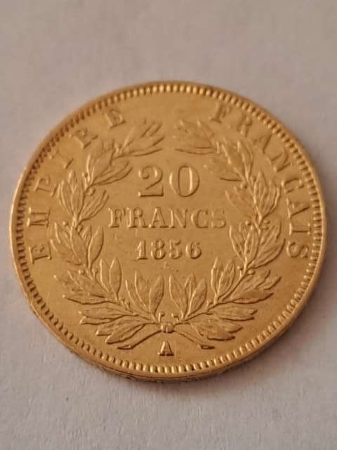 Francja 20 Franków Napoleon III 1856 r Francja 20 Franków Napoleon III 1856 r
