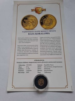 Nauru 5 Dolarów Rafa Koralowa 2009 r