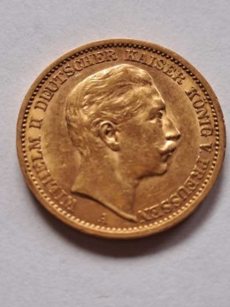 Niemcy 20 Marek Wilhelm II Prusy 1908 r