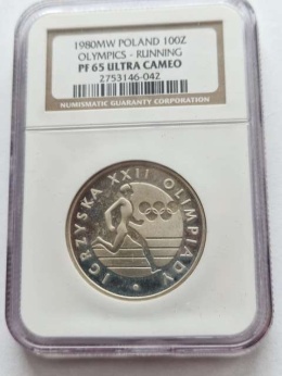 100 zł Olimpiada Moskwa 1980 r NGC PF 65