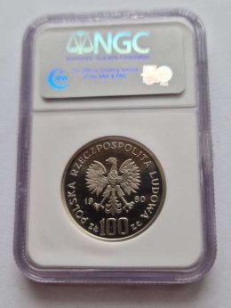 100 zł Głuszec 1980 r NGC PF 67