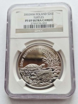 20 zł Żółw Błotny 2002 r NGC PF 69