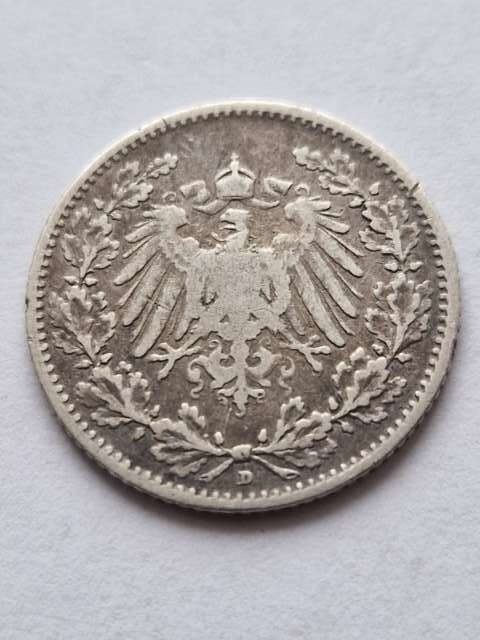 Niemcy 1/2 Marki Wilhelm II 1906 r D