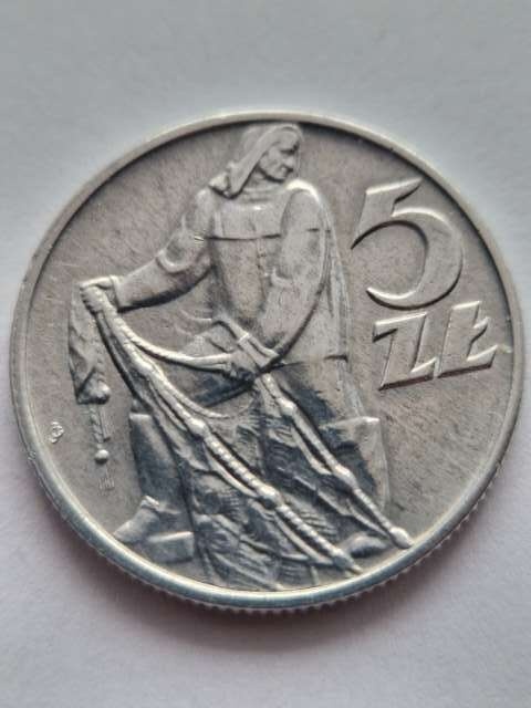 5 zł Rybak 1959 r potrójne słoneczko