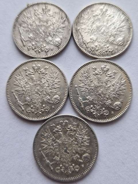 Finlandia 50 Pennia Mikołaj II 1916 r 5szt