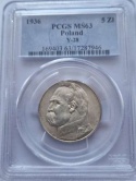 5 zł Józef Piłsudski 1936 r NGC MS 63