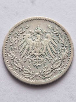 Niemcy 1/2 Marki Wilhelm II 1907 r A