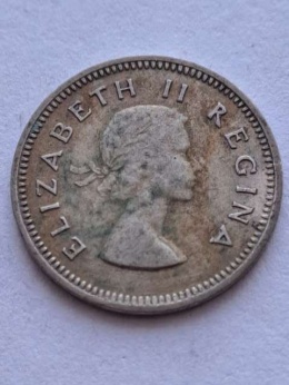 Afryka Południowa 3 pensy Elżbieta II 1953 r