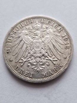 Niemcy 3 Marki Lubeka 1913 r