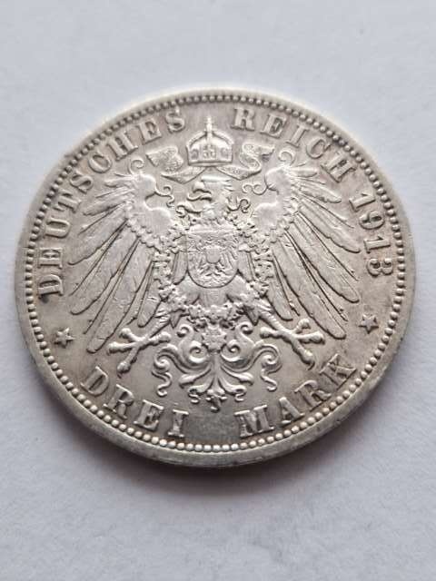 Niemcy 3 Marki Lubeka 1913 r