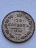Rosja 15 Kopiejek 1904 r